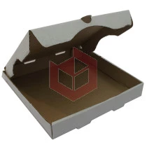 Embalagem de papelão quadrada branca 25x25x4cm c/50un