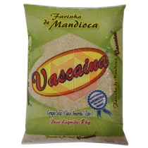 Farinha de mandioca torrada Vascaina 1kg pacote verde