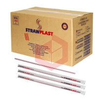 Canudo Straw CS300 rígido 21cmx5mm listrado sachê c/3000un