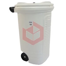 Lixeira contentor 120l branco com tampa e roda Belosch
