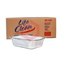 Bandeja aluminio 500ml Life Clean c/100un BD500