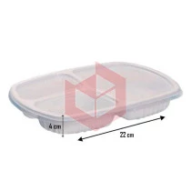 Bandeja plástica G331 3 divisórias 850ml c/tampa Galvanotek c/100un