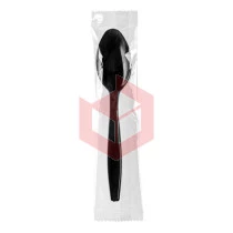 Colher refeição master preta embalada Plastfood c/100un
