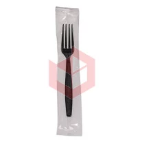 Garfo refeição master preta embalada Plastfood c/100un