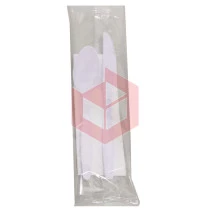 Kit colher e faca e guardanapo branco Plastfood c/100un
