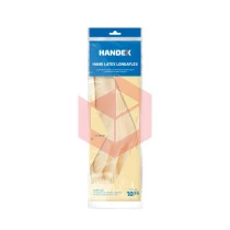 Luva bege extra grande ranhurada handex latex Longaflex