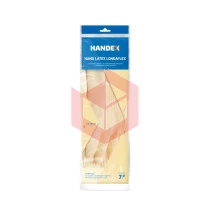 Luva bege pequena ranhurada handex latex Longaflex