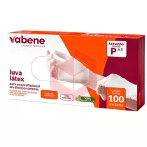 Luva latex com po pequena Vabene c/100un 