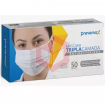 Mascara tripla tnt branca com elástico Prevemax c/50un REDS193  