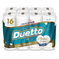Papel higienico Duetto folha dupla fit 16rlx30m