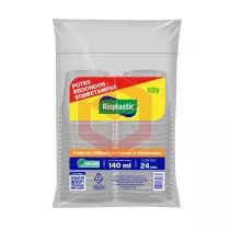 Pote redondo com tampa 140ml Rioplastic 40x24un