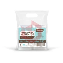 Pote retangular com tampa articulada 500ml Rioplastic 12x24un