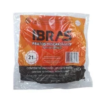 Prato Ibras branco 15cm raso c/10un 