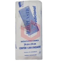Sacola plástica branca fardo 24x34cm Rioplastic c/1000un