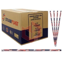 Canudo Straw CS307 rígido 26cmx5mm listrado sachê c/3000un 