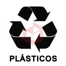 Adesivo coleta seletiva vermelho plásticos S05