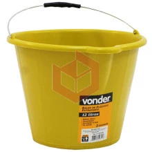 Balde plástico extra forte amarelo Vonder 12l