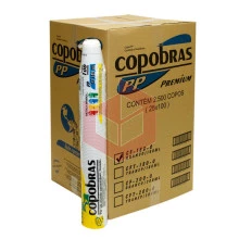 Copo Copobras Branco CF180 180ml 25 Pacotes com 100 Unidades