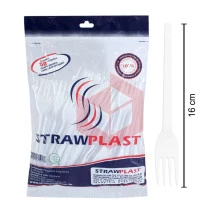 Garfo Straw/GSB502 refeição branco c/50un