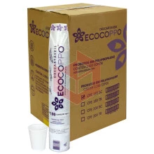 Copo Ecocoppo PP branco 180ml 25x100un