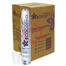 Copo Ecocoppo PP branco 200ml 25x100un