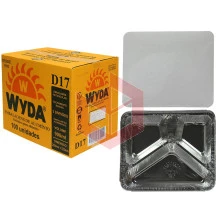 Bandeja de alumínio 3 divisórias 900ml D17 Wyda c/100un