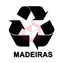 Adesivo coleta seletiva preto madeiras S05