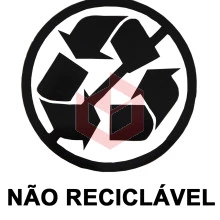 Adesivo coleta seletiva cinza não reciclável S5NR