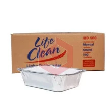 Bandeja aluminio 500ml Life Clean c/100un BD500