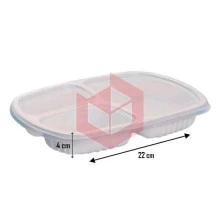Bandeja plástica G331 3 divisórias 850ml c/tampa Galvanotek c/100un