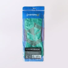 Luva verde nitrilica grande com forro Prevemax