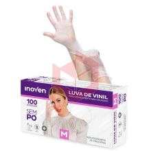 Luva vinil sem po media Inoven c/100un