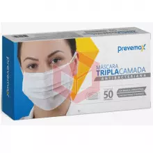 Mascara tripla tnt branca com elástico Prevemax c/50un REDS193  