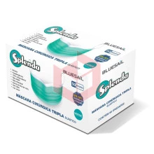 Máscara tripla TNT verde com elástico Splenda c/50un
