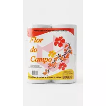 Papel higiênico Flor do Campo branco folha simples 8x200m