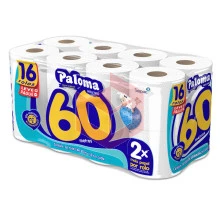 Papel higienico Paloma Super folha simples 16rlx60m
