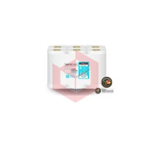 Papel toalha Flamingo Whitecare 6x19cmx200m TB.200.6.25