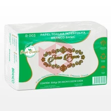 Papel toalha Juna Paper branco basic 20x20cm c/500g 