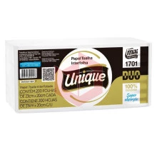 Papel toalha Mili Duo Unique folha dupla 2d 23x20cm c/200un R1701