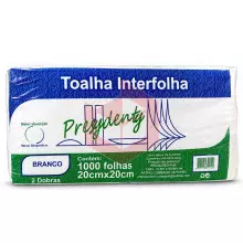 Papel toalha Presydenty branco 2d 20x20cm c/1000un