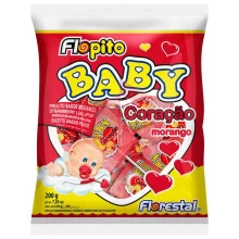 Pirulito de morango coração Baby Florestal 200g