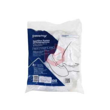 Sapatilha sanfonada branca tnt Prevemax c/100un