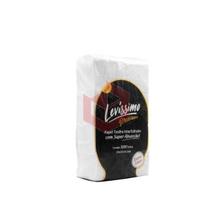 Papel toalha Levíssimo Premium extra luxo 20x20cm c/1000un