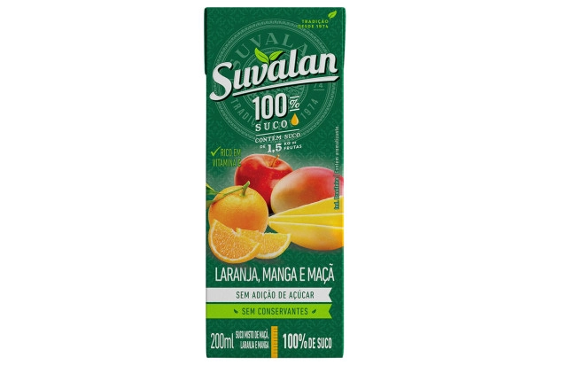 Suco de laranja maca e manga 100% Suvalan 24x200ml