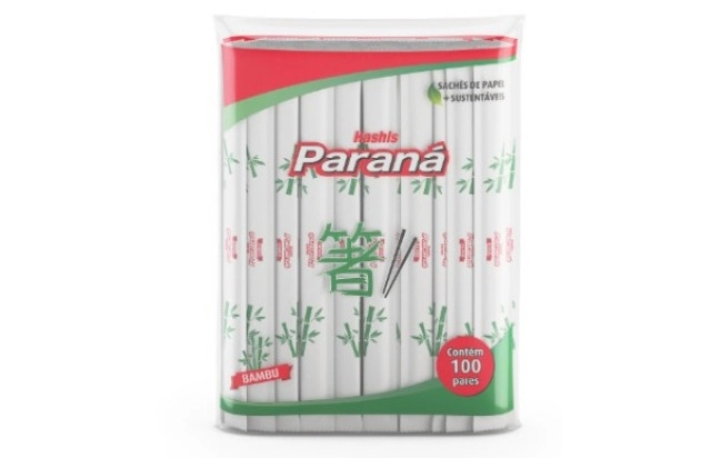 Hashi de bambu embalado papel Paraná c/100 pares
