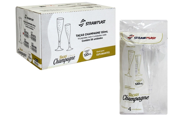 Taça champagne Straw 676 cristal 120ml 14x4un
